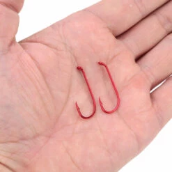 ASUPERMALL 25Pcs En Acier Au Carbone Rouge Double Dos Poignarde Crochet De Manivelle Accessoires De Peche -Treuil, cric, palan et accessoires Soldes Boutique 28756285 4