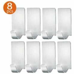 BETTERLIFE 04 Crochet En Acier Inoxydable Autocollants Forte Colle Crochet Vêtements Crochet Porte Arrière Cuisine Salle De Bain Crochet 8 Pièces