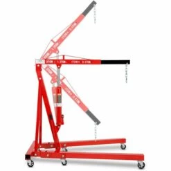 EBERTH Grue D’atelier Chèvre De Levage Dune Puissance Maximale De 2000kg, Grue Hydraulique Pour Latelier Avec Flèche De Grue Réglable En 4 Positions 1050-1590mm, Pliable, 6 Roues Pivotantes -Treuil, cric, palan et accessoires Soldes Boutique 2987396 3