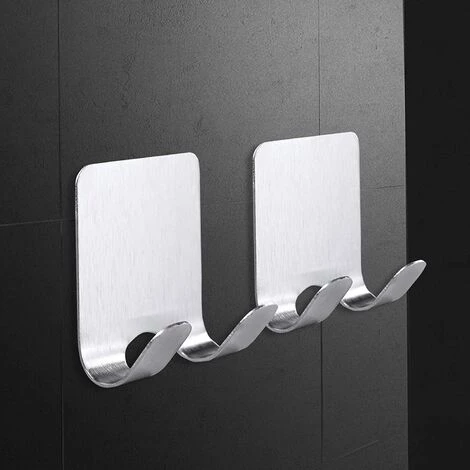 DEVENIRRICHE Crochet Adhésif Porte Rasoir Double Crochet Métal Waterproof Support De Rasoir Accroche Serviette Salle De Bain En Acier INOX Pour La Douche Peut Supporter Jusqu'à 1 Kg (4 Pièces) 3 DEVENIRRICHE Crochet Adhésif Porte Rasoir Double Crochet Métal Waterproof Support De Rasoir Accroche Serviette Salle De Bain En Acier INOX Pour La Douche Peut Supporter Jusqu'à 1 Kg (4 Pièces) – Image 3