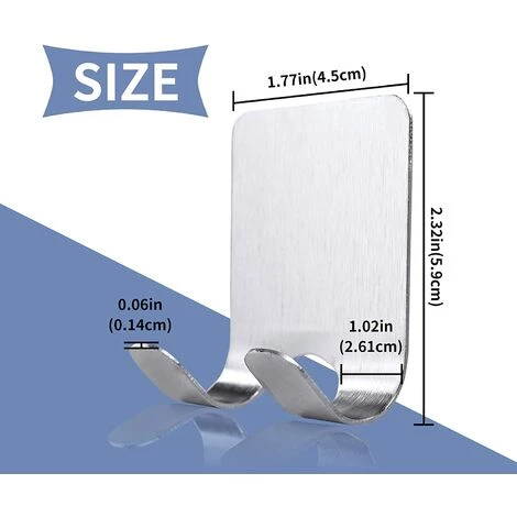 DEVENIRRICHE Crochet Adhésif Porte Rasoir Double Crochet Métal Waterproof Support De Rasoir Accroche Serviette Salle De Bain En Acier INOX Pour La Douche Peut Supporter Jusqu'à 1 Kg (4 Pièces) 4 DEVENIRRICHE Crochet Adhésif Porte Rasoir Double Crochet Métal Waterproof Support De Rasoir Accroche Serviette Salle De Bain En Acier INOX Pour La Douche Peut Supporter Jusqu'à 1 Kg (4 Pièces) – Image 4