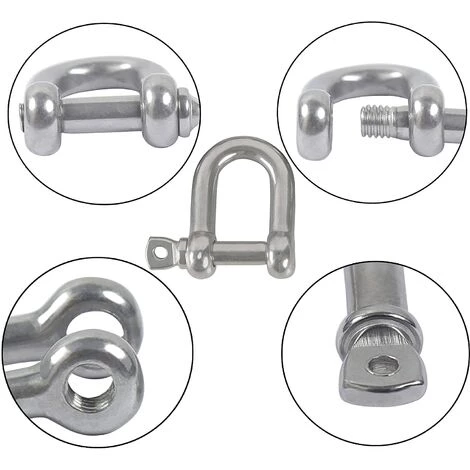 DEVENIRRICHE M5 D Manilles Acier Inoxydable 304 D Manille Goupille Vis Boucle Manille Manille Droite Joint Fermoir Manille Droite En Acier Manille En Forme De U Avec Fermeture 10PCS 3 DEVENIRRICHE M5 D Manilles Acier Inoxydable 304 D Manille Goupille Vis Boucle Manille Manille Droite Joint Fermoir Manille Droite En Acier Manille En Forme De U Avec Fermeture 10PCS – Image 3