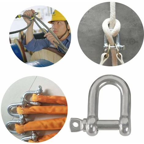 DEVENIRRICHE M5 D Manilles Acier Inoxydable 304 D Manille Goupille Vis Boucle Manille Manille Droite Joint Fermoir Manille Droite En Acier Manille En Forme De U Avec Fermeture 10PCS 5 DEVENIRRICHE M5 D Manilles Acier Inoxydable 304 D Manille Goupille Vis Boucle Manille Manille Droite Joint Fermoir Manille Droite En Acier Manille En Forme De U Avec Fermeture 10PCS – Image 5