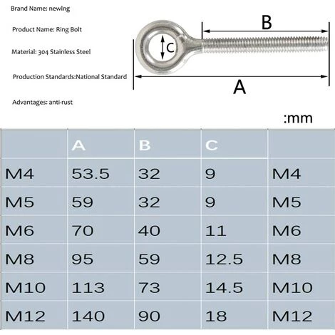 BETTERLIFE M5 304 Anneaux En Acier Inoxydable Soudés Fermés Vis à œil De Tige De Vis à Vis Résistant à La Corrosion 10PCS 2 BETTERLIFE M5 304 Anneaux En Acier Inoxydable Soudés Fermés Vis à œil De Tige De Vis à Vis Résistant à La Corrosion 10PCS – Image 2