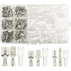 ABCRITAL 270 Pcs Fil Électrique Connecteur Mâle Femelle Spade Connecteurs De Fils Crimp Terminal Block Avec Isolant Sleeve Kit 2,8 Mm 4,8 Mm 6,3 Mm