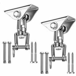 BRIDAY Lourds Crochet De Plafond Avec SUS304 Acier Inoxydable 360° Rotation 4 Vis De Fixation Pour Béton Bois Ensembles Yoga Hamac Chaise Accrochante CostumDeux Pièces