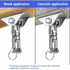 BRIDAY Lourds Crochet De Plafond Avec SUS304 Acier Inoxydable 360° Rotation 4 Vis De Fixation Pour Béton Bois Ensembles Yoga Hamac Chaise Accrochante CostumDeux Pièces 7 BRIDAY Lourds Crochet De Plafond Avec SUS304 Acier Inoxydable 360° Rotation 4 Vis De Fixation Pour Béton Bois Ensembles Yoga Hamac Chaise Accrochante CostumDeux Pièces -Treuil, cric, palan et accessoires Soldes Boutique 31510968 3