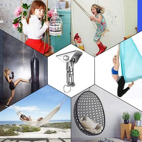 BRIDAY Lourds Crochet De Plafond Avec SUS304 Acier Inoxydable 360° Rotation 4 Vis De Fixation Pour Béton Bois Ensembles Yoga Hamac Chaise Accrochante CostumDeux Pièces 5 BRIDAY Lourds Crochet De Plafond Avec SUS304 Acier Inoxydable 360° Rotation 4 Vis De Fixation Pour Béton Bois Ensembles Yoga Hamac Chaise Accrochante CostumDeux Pièces – Image 5