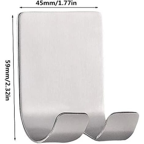 DEVENIRRICHE 4pcs Crochets Adhésifs Muraux En Acier Inoxydable, Pour Accrocher Les Clés, Robe, Manteau, Serviette, Coller Les Crochets Sur L'Armoires/Portes/Cuisine 2 DEVENIRRICHE 4pcs Crochets Adhésifs Muraux En Acier Inoxydable, Pour Accrocher Les Clés, Robe, Manteau, Serviette, Coller Les Crochets Sur L'Armoires/Portes/Cuisine – Image 2