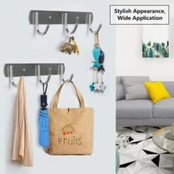 DEVENIRRICHE Newness Crochet De Porte, 2 Pièces Crochet Mural Patères Porte Manteaux, Patère à Crochets En Acier INOX, Patère à Crochets Murale Pour Armoire Cuisine Salle De Bain -Treuil, cric, palan et accessoires Soldes Boutique 31512023 4