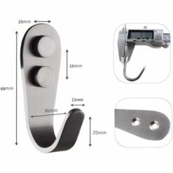 DEVENIRRICHE Crochets Porte Manteau En Acier Inoxydable, 6 Pièces Crochet Mural Porte Serviette, Patère Murale Individuelle Crochets Porte Manteau à Visser Pour Salle De Bain Peignoir Chambre Muraux,Charge 35 Kg