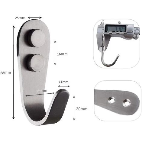 DEVENIRRICHE Crochets Porte Manteau En Acier Inoxydable, 6 Pièces Crochet Mural Porte Serviette, Patère Murale Individuelle Crochets Porte Manteau à Visser Pour Salle De Bain Peignoir Chambre Muraux,Charge 35 Kg 1 DEVENIRRICHE Crochets Porte Manteau En Acier Inoxydable, 6 Pièces Crochet Mural Porte Serviette, Patère Murale Individuelle Crochets Porte Manteau à Visser Pour Salle De Bain Peignoir Chambre Muraux,Charge 35 Kg