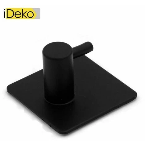 IDeko® 4 Pièces Crochet Porte Serviettes Auto Adhésif Noir Crochet Mural De Salle De Bains Porte Serviette Avec Scotch Adhésif 4 IDeko® 4 Pièces Crochet Porte Serviettes Auto Adhésif Noir Crochet Mural De Salle De Bains Porte Serviette Avec Scotch Adhésif – Image 4