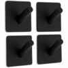 IDeko® 4 Pièces Crochet Porte Serviettes Auto Adhésif Noir Crochet Mural De Salle De Bains Porte Serviette Noir