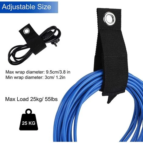 LangRay Lot De 8 Sangles De Rangement Lourdes Nylon Organisateurs De Porte-Rallonge 50 * 330mm Crochet Et Boucle Robustes Pour Câbles Tuyaux Organisateurs De Garage 2 LangRay Lot De 8 Sangles De Rangement Lourdes Nylon Organisateurs De Porte-Rallonge 50 * 330mm Crochet Et Boucle Robustes Pour Câbles Tuyaux Organisateurs De Garage – Image 2