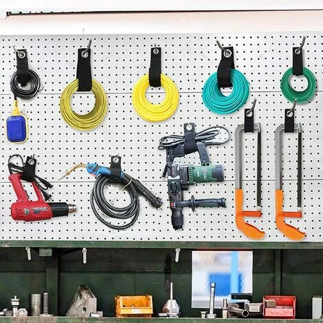 LangRay Lot De 8 Sangles De Rangement Lourdes Nylon Organisateurs De Porte-Rallonge 50 * 330mm Crochet Et Boucle Robustes Pour Câbles Tuyaux Organisateurs De Garage 4 LangRay Lot De 8 Sangles De Rangement Lourdes Nylon Organisateurs De Porte-Rallonge 50 * 330mm Crochet Et Boucle Robustes Pour Câbles Tuyaux Organisateurs De Garage – Image 4