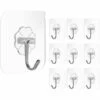 DEVENIRRICHE 10 Pièces Crochets Auto-adhésifs Magiques Réutilisables Crochet Adhésif Transparent Crochets De Manteau Crochets En Plastique