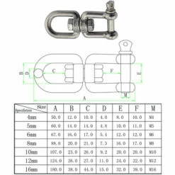 AIDUCHO Émerillon Manilles Chaînes D'ancrage D'amarrage Connecteur Pivotant En 304 INOX Pour Bateau Marine - 5mm -Treuil, cric, palan et accessoires Soldes Boutique 33916973 4