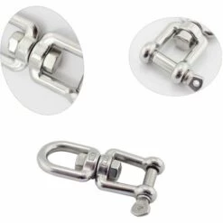 AIDUCHO Émerillon Manilles Chaînes D'ancrage D'amarrage Connecteur Pivotant En 304 INOX Pour Bateau Marine - 5mm -Treuil, cric, palan et accessoires Soldes Boutique 33916973 5