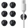 ABCRITAL Câble Clips De Cordon Pour Organisateur Pince De Support Pour Organisateur Système De Gestion De Cordon Auto-Adhésif Pour Charger Les Câbles De Casque Réseau Usb Pour Bureau De Voiture Bureau À Domicile (Paquet De 6 Silicone Noir)