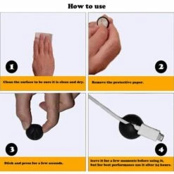 ABCRITAL Câble Clips De Cordon Pour Organisateur Pince De Support Pour Organisateur Système De Gestion De Cordon Auto-Adhésif Pour Charger Les Câbles De Casque Réseau Usb Pour Bureau De Voiture Bureau À Domicile (Paquet De 6 Silicone Noir) -Treuil, cric, palan et accessoires Soldes Boutique 34696438 3