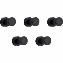 BETTERLIFE Lot De 5 Crochets Muraux Adhésifs Très Résistants Pour Salle De Bain, Cuisine, Placard, Armoire - En Laiton - Noir