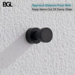 BETTERLIFE Lot De 5 Crochets Muraux Adhésifs Très Résistants Pour Salle De Bain, Cuisine, Placard, Armoire - En Laiton - Noir -Treuil, cric, palan et accessoires Soldes Boutique 35239423 3