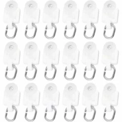 BRIDAY Crochets De Planeur De Rideau Rail De Voie Rail De Rideau Rouleaux De Roue Muets Crochet Poulie à Billes 50PCS (2,4 X 1,5 X 1 CM)