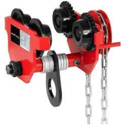 STEINBERG Chariot Porte-Palan Direction Par Poussée CMU 1000kg Larg. 65-110mm Avec Chaine - Argent, Vert Foncé