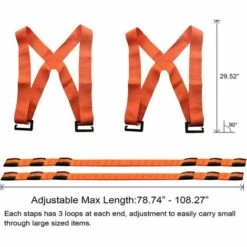 QDRECLOD Sangle Déménagement, Bretelles De Levage, Système De Levage Et De Déplacement De 2 Personnes Avec Coussin, Déplacez, Transportez Et Sécurisez Facilement Des Meubles, Objet Lourd Jusqu'à 400KG - Orange -Treuil, cric, palan et accessoires Soldes Boutique 35892393 3