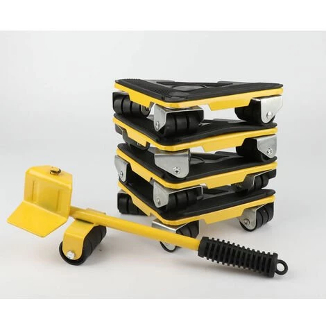 THSINDE Lève-Meubles Robuste, Kit De Déplacement De Meubles, Système De Déplacement De Meubles Avec Roues, Peut Pivoter À 360 Degrés, 1 Tige De Levage Et 4 Roulettes De Déplacement 1 THSINDE Lève-Meubles Robuste, Kit De Déplacement De Meubles, Système De Déplacement De Meubles Avec Roues, Peut Pivoter À 360 Degrés, 1 Tige De Levage Et 4 Roulettes De Déplacement