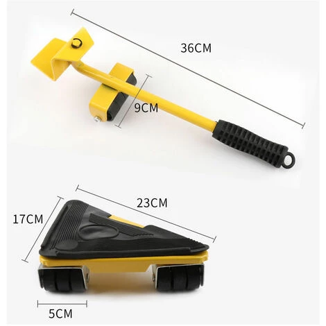 THSINDE Lève-Meubles Robuste, Kit De Déplacement De Meubles, Système De Déplacement De Meubles Avec Roues, Peut Pivoter À 360 Degrés, 1 Tige De Levage Et 4 Roulettes De Déplacement 2 THSINDE Lève-Meubles Robuste, Kit De Déplacement De Meubles, Système De Déplacement De Meubles Avec Roues, Peut Pivoter À 360 Degrés, 1 Tige De Levage Et 4 Roulettes De Déplacement – Image 2