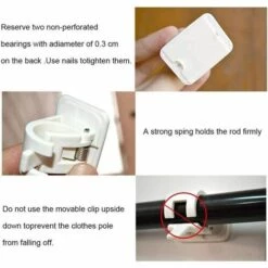 BETTERLIFE 4 Pièces Support De Fixation Pour Tringle à Rideaux, Crochets Muraux Auto-adhésifs, Tringle à Serviette, Support Mural, Fixations Sans Perçage Tige Support Pour Rideau Canne, Cuisine, Chambre -Treuil, cric, palan et accessoires Soldes Boutique 36144216 5