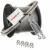 Seilwerk STANKE Câble D’acier Galvanisé Gainé (couche PVC) 10m Diamètre 2mm 1x19, 2x Tendeur M5 Œil-Crochet, 4x Serre-câble à étrier - SET 4
