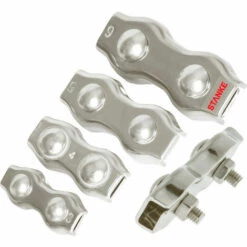 Seilwerk STANKE 5x Serre-Câble Plat De Selle Double Acier Inoxydable Taille 3 Connecteur Inox Duplex Pour Câble D’Acier 3 Mm