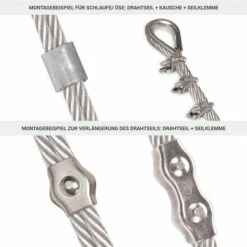 Seilwerk STANKE Câble D’acier Inoxydable V4A, 10m, Diamètre 3mm 7x7, 8x Cosse-cœur V4A, 16x Serre-câble à étrier V4A - SET 3 7 Seilwerk STANKE Câble D’acier Inoxydable V4A, 10m, Diamètre 3mm 7x7, 8x Cosse-cœur V4A, 16x Serre-câble à étrier V4A - SET 3 -Treuil, cric, palan et accessoires Soldes Boutique 36369761 3