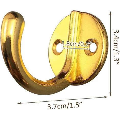 BRIDAY 6 Pièces Crochets Porte Manteau Vintage Crochets Muraux Métal Crochet De Patère Rétro Crochets Avec Vis Pour Chapeau Vêtements OTaille Unique - Or 5 BRIDAY 6 Pièces Crochets Porte Manteau Vintage Crochets Muraux Métal Crochet De Patère Rétro Crochets Avec Vis Pour Chapeau Vêtements OTaille Unique - Or – Image 5