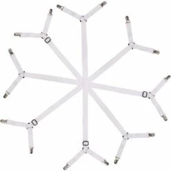 BRIDAY Sangles De Support Réglables Pour Draps De Lit Triangulaires Pour Un Matelas Lisse, Lot De 4, Blanc