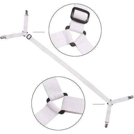 BRIDAY Sangles De Support Réglables Pour Draps De Lit Triangulaires Pour Un Matelas Lisse, Lot De 4, Blanc 5 BRIDAY Sangles De Support Réglables Pour Draps De Lit Triangulaires Pour Un Matelas Lisse, Lot De 4, Blanc – Image 5
