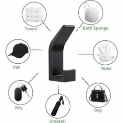 BETTERLIFE 6Pièces Crochets Auto-adhésifs, Crochet Double Porte Serviette Salle De Bain, Support Mural Auto-adhésif Pour Cuisine, Salle De Bain, Bureau, Placard, Aluminium, Noir 7 BETTERLIFE 6Pièces Crochets Auto-adhésifs, Crochet Double Porte Serviette Salle De Bain, Support Mural Auto-adhésif Pour Cuisine, Salle De Bain, Bureau, Placard, Aluminium, Noir -Treuil, cric, palan et accessoires Soldes Boutique 37659950 3