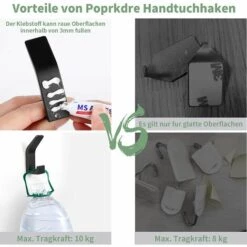 BETTERLIFE 6Pièces Crochets Auto-adhésifs, Crochet Double Porte Serviette Salle De Bain, Support Mural Auto-adhésif Pour Cuisine, Salle De Bain, Bureau, Placard, Aluminium, Noir 8 BETTERLIFE 6Pièces Crochets Auto-adhésifs, Crochet Double Porte Serviette Salle De Bain, Support Mural Auto-adhésif Pour Cuisine, Salle De Bain, Bureau, Placard, Aluminium, Noir -Treuil, cric, palan et accessoires Soldes Boutique 37659950 4