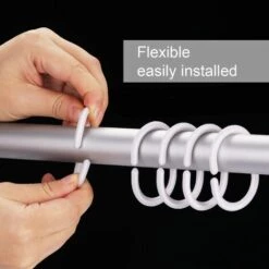 BETTERLIFE 30 Pcs Crochets De Rideau De Douche Noir, Crochets De Rideau De Douche En Plastique Bagues De Douche Glide Crochet De Douche Glide Pour Salle De Bain Rideau De Douche Rideau Tige Blanche -Treuil, cric, palan et accessoires Soldes Boutique 37662449 3