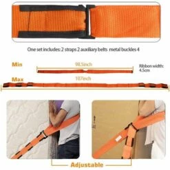 ECHOO Sangles De Levage Et De Déplacement Conçues Pour Les Objets, Les Objets Lourds Sans Mal De Dos, Les Sangles Et Les Harnais (système De Levage Et De Déplacement D'épaule à 2 Personnes) 8 ECHOO Sangles De Levage Et De Déplacement Conçues Pour Les Objets, Les Objets Lourds Sans Mal De Dos, Les Sangles Et Les Harnais (système De Levage Et De Déplacement D'épaule à 2 Personnes) -Treuil, cric, palan et accessoires Soldes Boutique 37994753 4