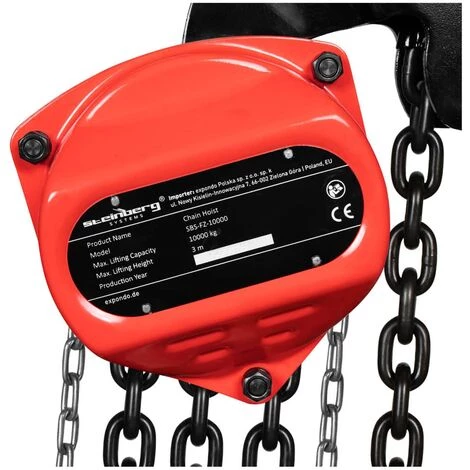 STEINBERG Palan Manuel À Chaine Treuil Mécanique Levage 3 Mètres Charges ≤ 10 Tonnes Acier - Noir, Blanc 3 STEINBERG Palan Manuel À Chaine Treuil Mécanique Levage 3 Mètres Charges ≤ 10 Tonnes Acier - Noir, Blanc – Image 3