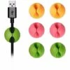 AIDUCHO Clips De Câble, Câble De Bureau, Clips De Fil De Bureau Pour Tout Votre Ordinateur, Câble électrique, De Charge Ou De Souris (coloré, 6 Pièces)
