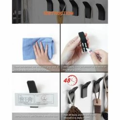 BETTERLIFE Crochets Auto-adhésifs Heavy Duty -Tea Serviette Crochets 5 Pack Nail Stick Stick Stick Sur Des Crochets, Crochets De Salle De Bain à L'épreuve De Rouille, Crochets Muraux, Amovibles Pas De Forage Crochets De Manteau Réutilisable, Crochets De Cuisine Pour -Treuil, cric, palan et accessoires Soldes Boutique 39236290 3