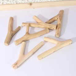 BETTERLIFE Crochet De Manteau En Bois, Pack De Crochets De 3 Millésibles Crochet Mural D'arbre En Bois Véritable, Crochets Adhésifs De Bois Décoratifs Rustiques. Porte-clés, Manteau Crochet Crochets Pour La Décoration De La Maison -Treuil, cric, palan et accessoires Soldes Boutique 39236361 3