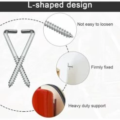 TRIOMPHE Crochet à Vis En Métal En Forme De L, Crochet D'image Pour Les Murs Dures, Acier Au Carbone, 30 Pièces, 2-3 / 4 "x 7/8" (70mm X 22mm) -Treuil, cric, palan et accessoires Soldes Boutique 39355540 3