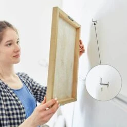 TRIOMPHE Crochet à Vis En Métal En Forme De L, Crochet D'image Pour Les Murs Dures, Acier Au Carbone, 30 Pièces, 2-3 / 4 "x 7/8" (70mm X 22mm) -Treuil, cric, palan et accessoires Soldes Boutique 39355540 4