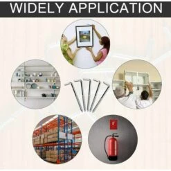 TRIOMPHE Crochet à Vis En Métal En Forme De L, Crochet D'image Pour Les Murs Dures, Acier Au Carbone, 30 Pièces, 2-3 / 4 "x 7/8" (70mm X 22mm) -Treuil, cric, palan et accessoires Soldes Boutique 39355540 5